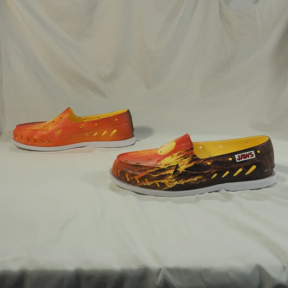 Sperry Jaws Authentic Original Float Boat Shoe Mens 11 Orange Sunset Shark Foam
